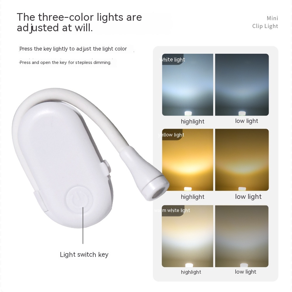 Book Holder Small Night Lamp USB Rechargeable LED Eye Protection - Image 2