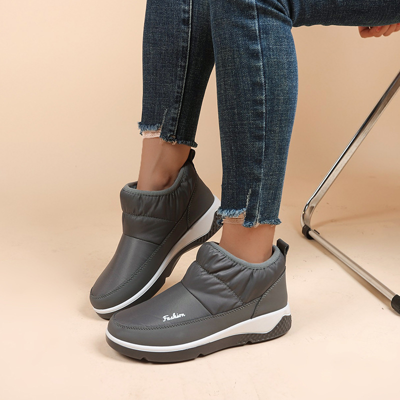 new short snow boots for women large size winter new canvas lined thick warm large size women's boots cotton shoes - Image 3