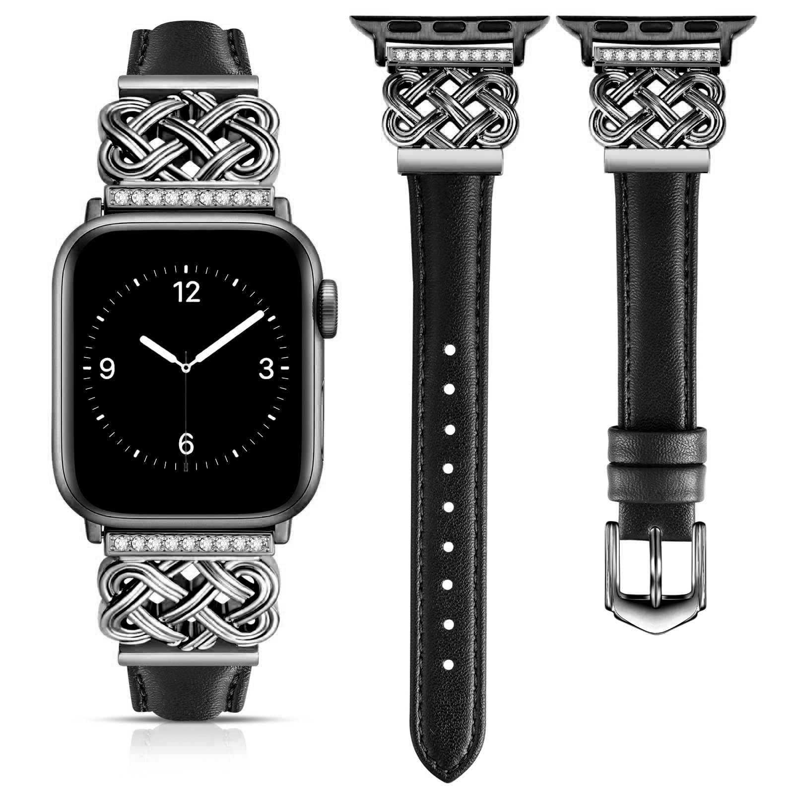 Apple Watch Strap with Chinese Knot and Diamond Inlay Metal Buckle for Series 1-10 and SE - Image 16
