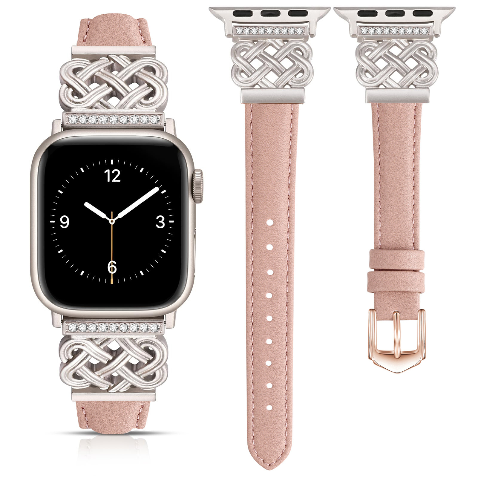 Apple Watch Strap with Chinese Knot and Diamond Inlay Metal Buckle for Series 1-10 and SE - Image 4