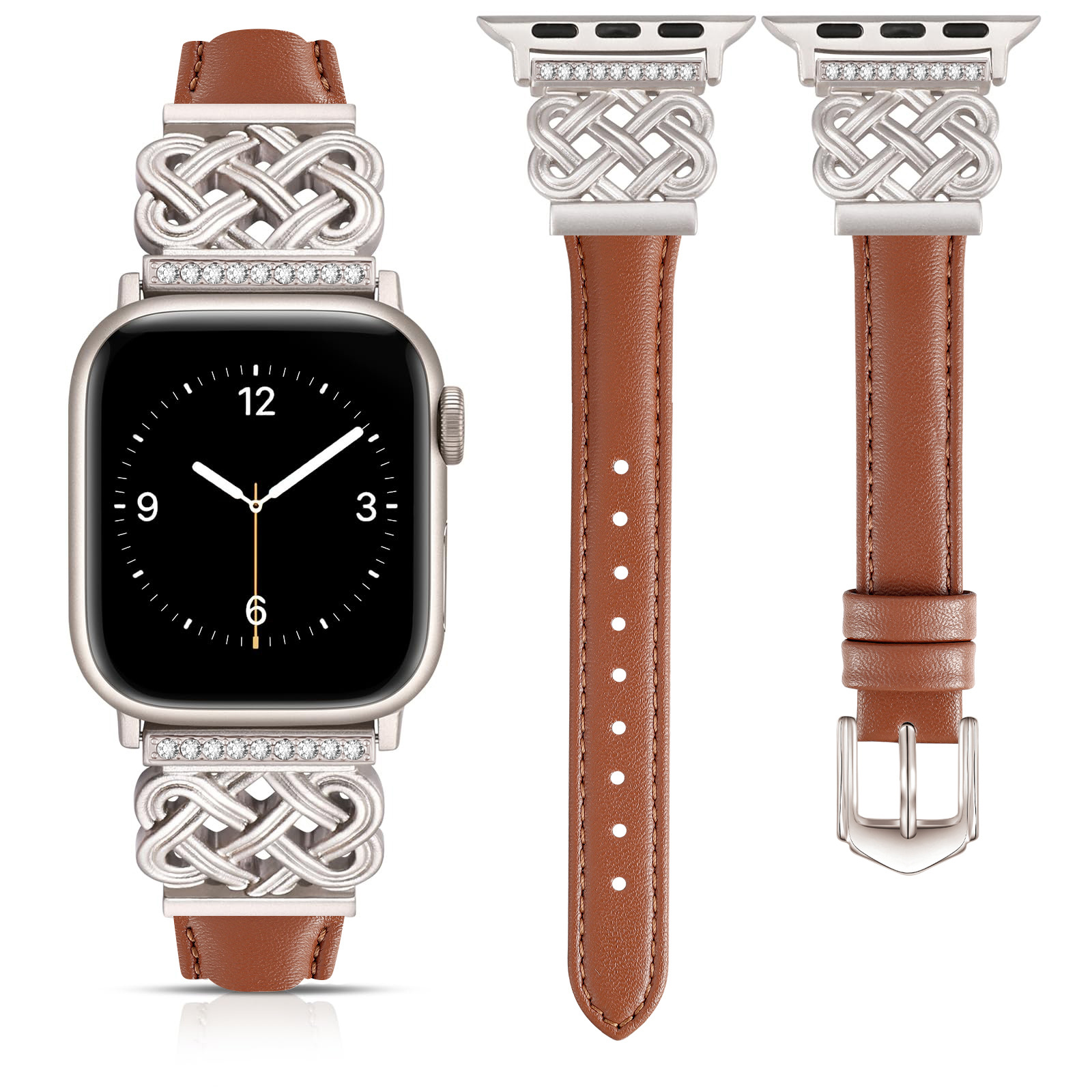 Apple Watch Strap with Chinese Knot and Diamond Inlay Metal Buckle for Series 1-10 and SE - Image 8