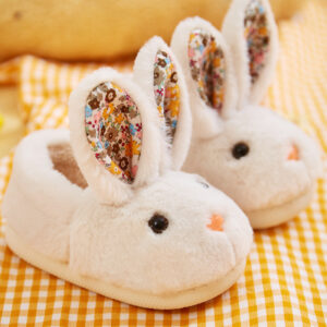 Children's Cotton Slippers Autumn Winter Girls Boys Baby Covered Heel Kids Warm Indoor Fuzzy Slippers