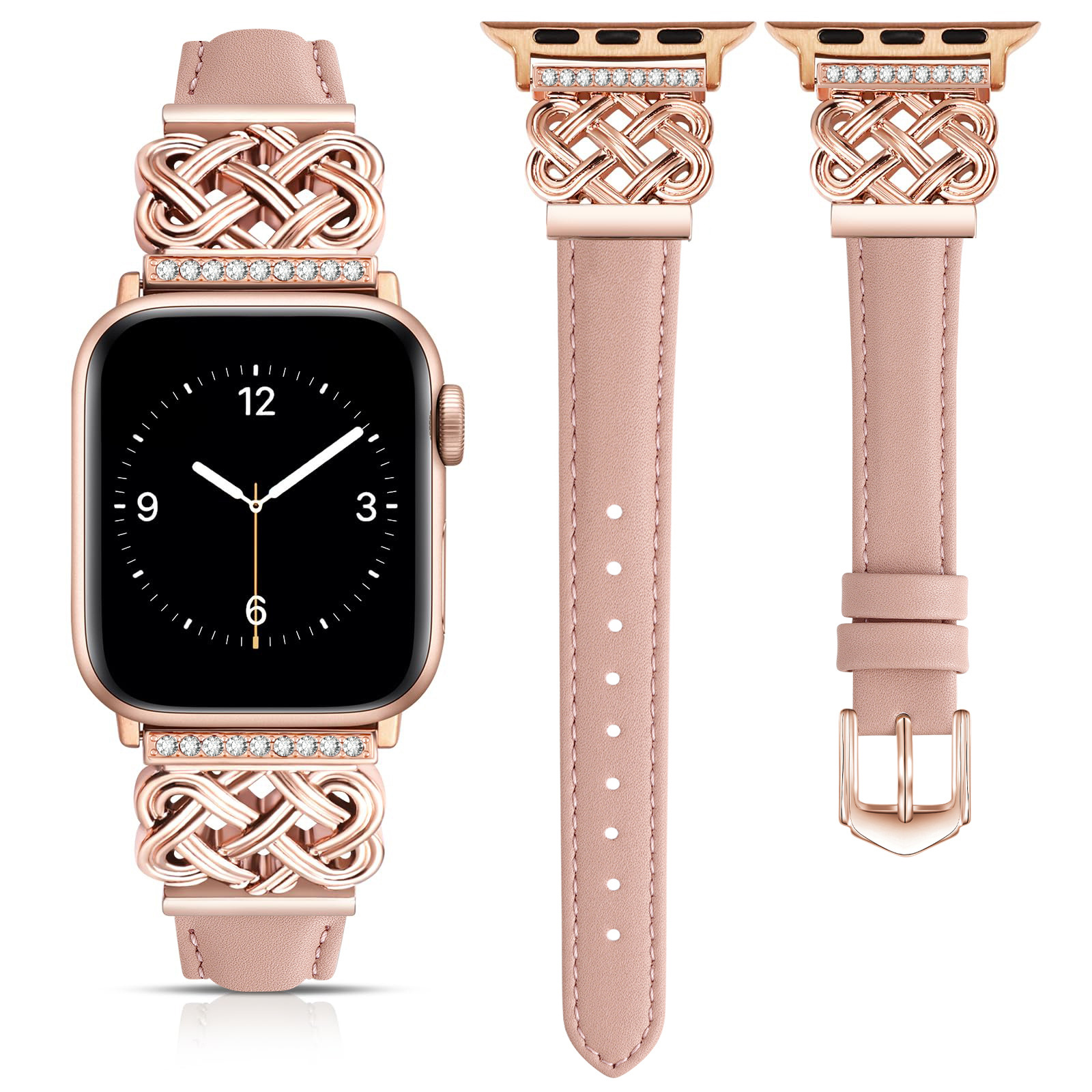 Apple Watch Strap with Chinese Knot and Diamond Inlay Metal Buckle for Series 1-10 and SE - Image 3