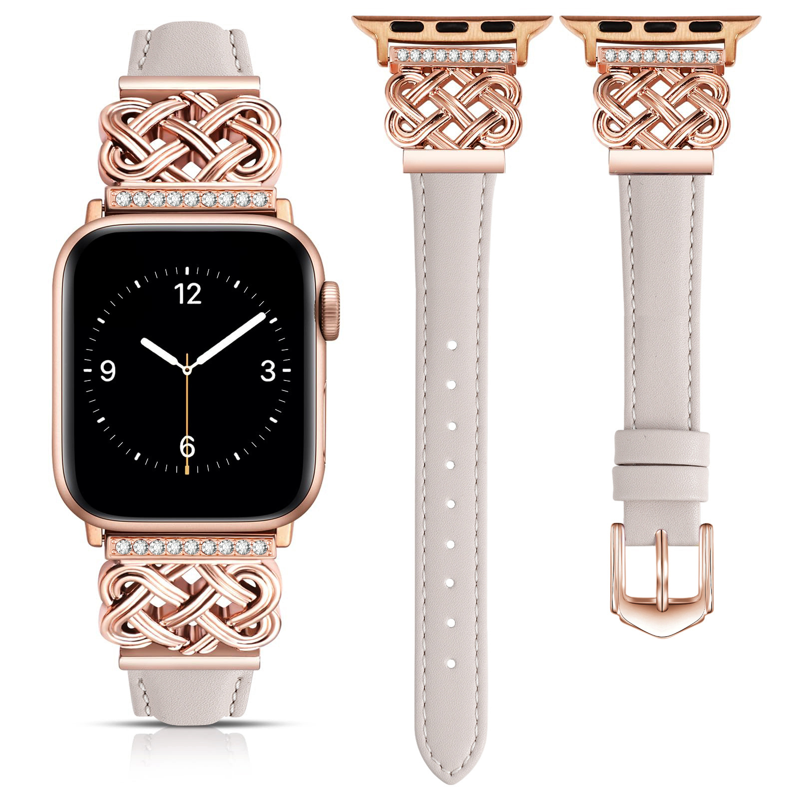 Apple Watch Strap with Chinese Knot and Diamond Inlay Metal Buckle for Series 1-10 and SE - Image 9