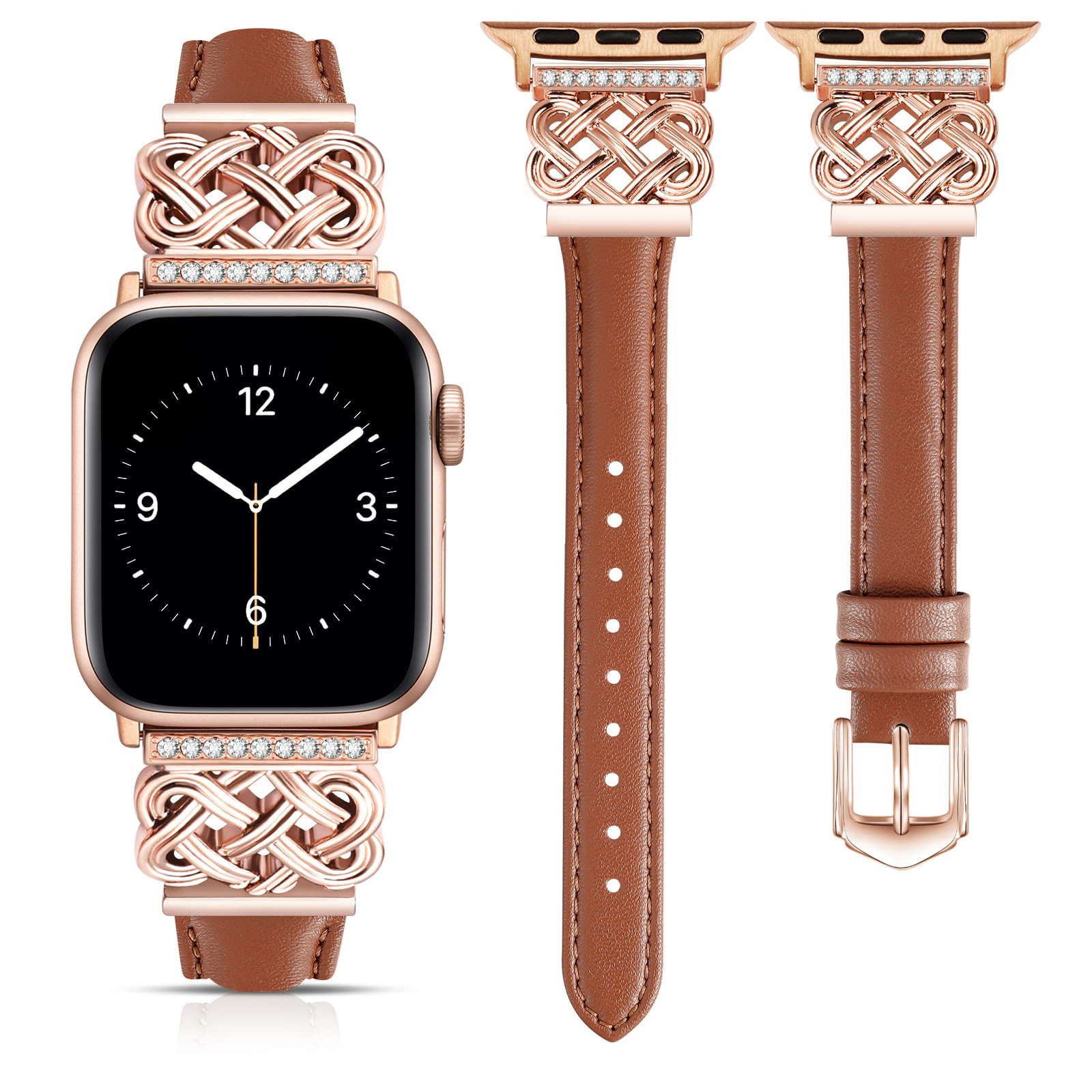 Apple Watch Strap with Chinese Knot and Diamond Inlay Metal Buckle for Series 1-10 and SE - Image 7