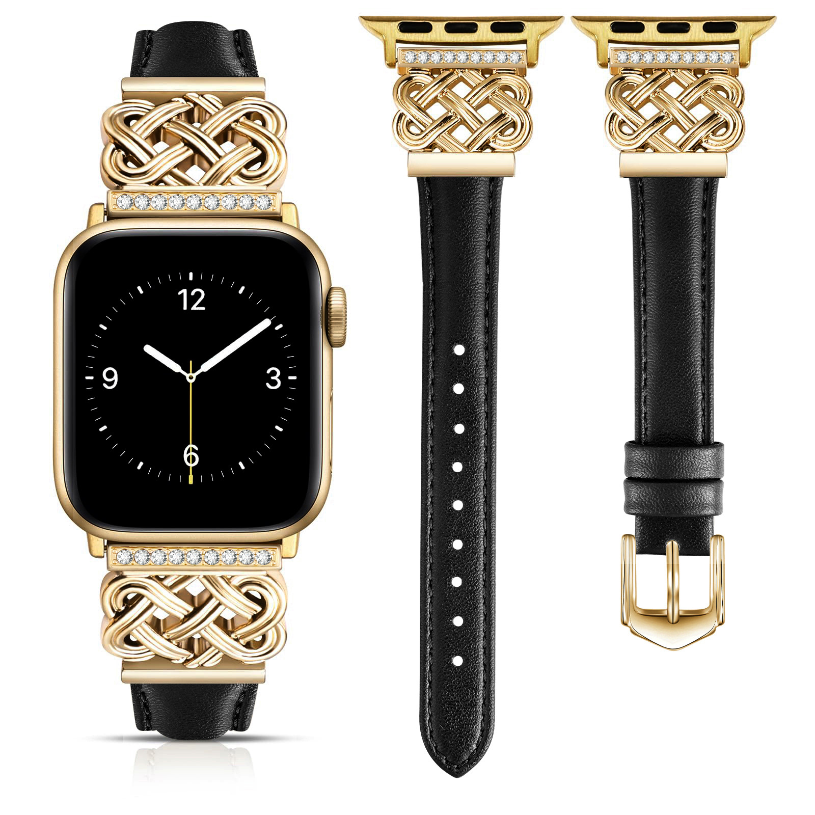 Apple Watch Strap with Chinese Knot and Diamond Inlay Metal Buckle for Series 1-10 and SE - Image 2