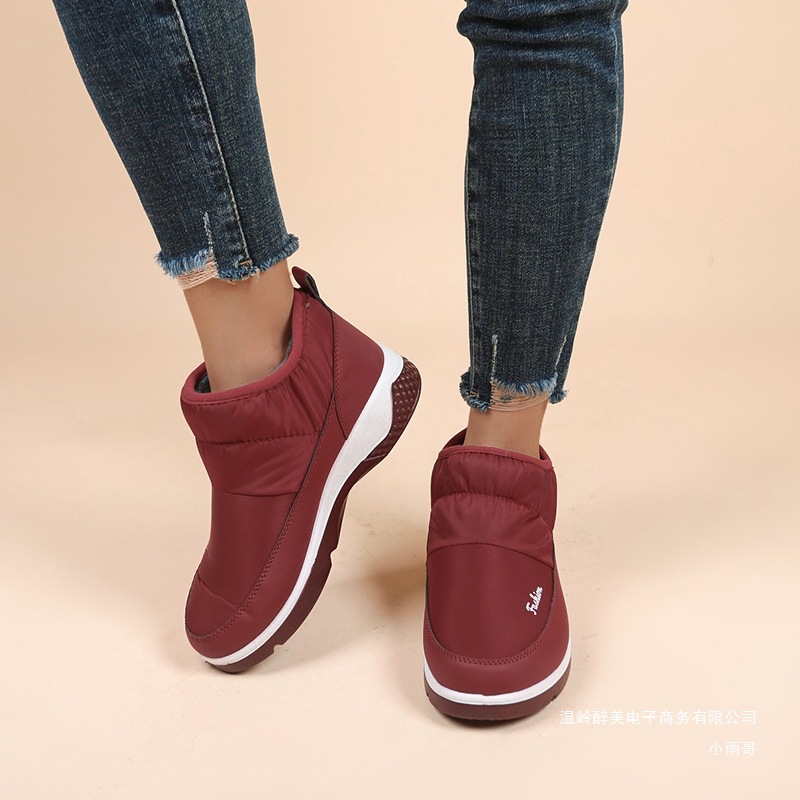 new short snow boots for women large size winter new canvas lined thick warm large size women's boots cotton shoes - Image 4